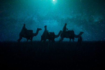 Wisemen following the Star to Bethlehem