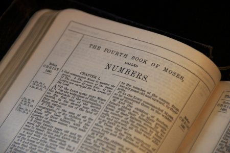 Bible opened to book of Numbers