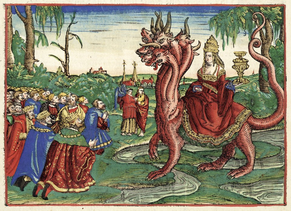 The Whore of Babylon depicted in a Luther Bible